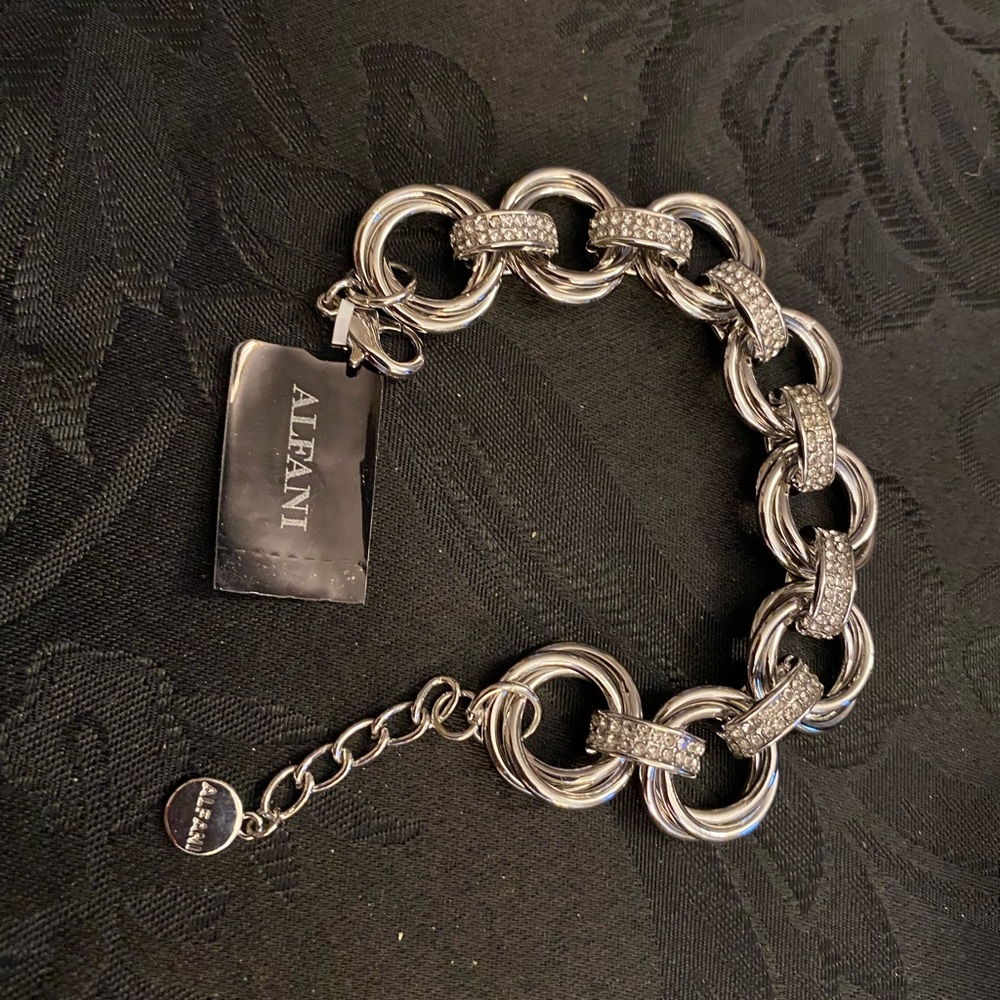 Alfani Silver Textured Link Bracelet